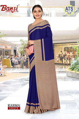 Bansi Uniform Karma Crepe Saree with Border – Office & Staff Uniform Wholesale Collection by M.R. Saree Emporium