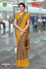 Bansi Uniform Naksha Turkey Fancy Print Saree with Border – Office & Staff Uniform Wholesale-M.R. Saree Emporium
