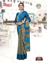 Bansi Uniform Naksha Turkey Fancy Print Saree with Border – Office & Staff Uniform Wholesale-M.R. Saree Emporium