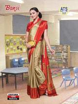Bansi Uniform Naksha Turkey Fancy Print Saree with Border – Office & Staff Uniform Wholesale-M.R. Saree Emporium
