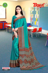 Bansi Uniform Naksha Turkey Fancy Print Saree with Border – Office & Staff Uniform Wholesale-M.R. Saree Emporium