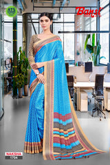 Bansi Uniform Naksha Turkey Fancy Print Saree with Border – Office & Staff Uniform Wholesale-M.R. Saree Emporium