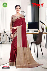 Bansi Uniform Naksha Turkey Fancy Print Saree with Border – Office & Staff Uniform Wholesale-M.R. Saree Emporium