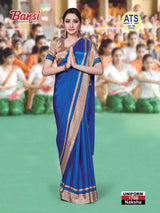 Bansi Uniform Naksha Turkey Fancy Print Saree with Border – Office & Staff Uniform Wholesale-M.R. Saree Emporium