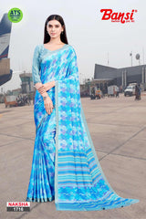 Bansi Uniform Naksha Turkey Fancy Print Saree with Border – Office & Staff Uniform Wholesale-M.R. Saree Emporium