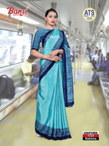 Bansi Uniform Naksha Turkey Fancy Print Saree with Border – Office & Staff Uniform Wholesale-M.R. Saree Emporium