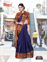 Bansi Uniform Naksha Turkey Fancy Print Saree with Border – Office & Staff Uniform Wholesale-M.R. Saree Emporium
