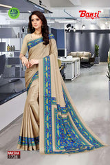 Bansi Uniform Naksha Turkey Fancy Print Saree with Border – Office & Staff Uniform Wholesale-M.R. Saree Emporium