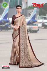 Bansi Uniform Naksha Turkey Fancy Print Saree with Border – Office & Staff Uniform Wholesale-M.R. Saree Emporium