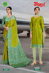 Bansi Uniform Maharani Turkey Saree & Rani Dress Material Set – Office & Staff Uniform Wholesale-M.R. Saree Emporium