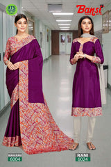 Bansi Uniform Maharani Turkey Saree & Rani Dress Material Set – Office & Staff Uniform Wholesale-M.R. Saree Emporium