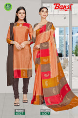 Bansi Uniform Maharani Turkey Saree & Rani Dress Material Set – Office & Staff Uniform Wholesale-M.R. Saree Emporium