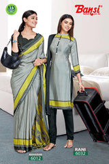 Bansi Uniform Maharani Turkey Saree & Rani Dress Material Set – Office & Staff Uniform Wholesale-M.R. Saree Emporium