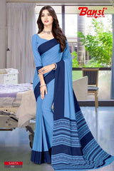 Bansi Uniform Sarita Reniyal Solid Saree with Border – Office & Staff Uniform Wholesale-M.R. Saree Emporium