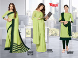 Satyam Kimaya Printed Saree, Shivam Kimaya Dyed Saree & Sundaram Suit Set Combo – Uniform & Daily Wear Collection-Wholesale by M.R. Saree Emporium
