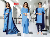 Satyam Kimaya Printed Saree, Shivam Kimaya Dyed Saree & Sundaram Suit Set Combo – Uniform & Daily Wear Collection-Wholesale by M.R. Saree Emporium