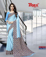 Bansi Uniform Silk Touch Crepe Fancy Print Saree with Printed Border – Office & Staff Uniform Wholesale-M.R. Saree Emporium