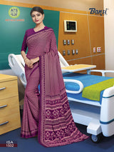 Bansi Uniform ISA Send Crepe Fancy Print Saree with Fancy Border – Office & Staff Uniform Wholesale-M.R. Saree Emporium