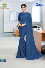 Bansi Uniform ISA Send Crepe Fancy Print Saree with Fancy Border – Office & Staff Uniform Wholesale-M.R. Saree Emporium