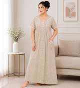 Premium Rayon Printed Nighty - 2 Pcs Set