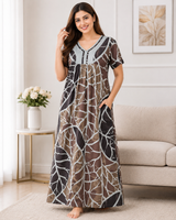 Soft Rayon Printed Nighty – 2 Pcs Set