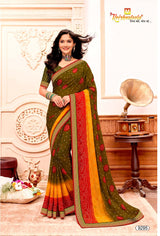 Chail Chabili Traditional Bandhani Style Printed Saree with Designer Zari Border