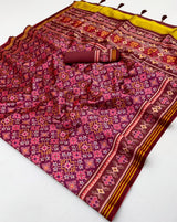 RajYog RajMata Pavitra Patola Silk Saree - Handloom Weaving Zari Border Lagadi Patta - M.R. Saree Emporium