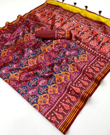 RajYog RajMata Pavitra Patola Silk Saree - Handloom Weaving Zari Border Lagadi Patta - M.R. Saree Emporium