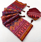 RajYog RajMata Pavitra Patola Silk Saree - Handloom Weaving Zari Border Lagadi Patta - M.R. Saree Emporium