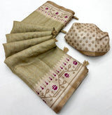 Kazari Series Charvi Tusser Saree with Zari Checks