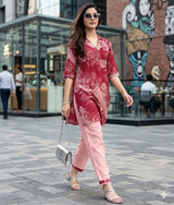 Vrunda Classic Vetican Print Kurti Pant Set 4 Pcs Wholesale