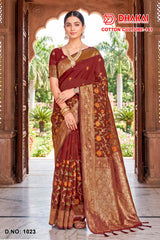 Cotton Culture-141 Premium Cotton Designer Saree - 4 Pcs Wholesale Set