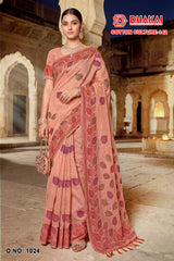 Dhakai Cotton Culture-142 Premium Cotton Saree - 4 Pcs Set