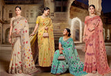 Dhakai Cotton Culture-142 Premium Cotton Saree - 4 Pcs Set