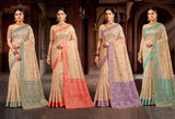 Dhakai Cotton Culture-145 Premium Cotton Saree - 4 Pcs Set