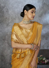 RajPath Ronak Cotton Silk Saree with Zari Woven Border - 6 PCS Set