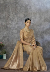 RajPath Ronak Cotton Silk Saree with Zari Woven Border - 6 PCS Set