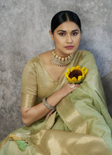 RajPath Ronak Cotton Silk Saree with Zari Woven Border - 6 PCS Set