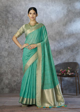 RajPath Ronak Cotton Silk Saree with Zari Woven Border - 6 PCS Set