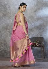 RajPath Ronak Cotton Silk Saree with Zari Woven Border - 6 PCS Set