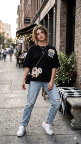Fancy Tencel Oversized Women's T-Shirt - L to 3XL - 6 Pcs Set