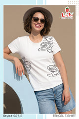 Lichi Night Wear Style 927 Women's Tencel Printed T-Shirt - 6 Pcs Set