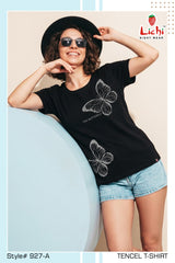Lichi Night Wear Style 927 Women's Tencel Printed T-Shirt - 6 Pcs Set