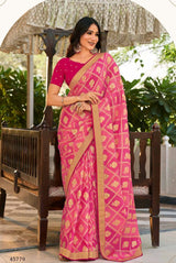Subhash Sarees Sarbani Collection - Designer Printed Saree with Elegant Border - M.R. Saree Emporium