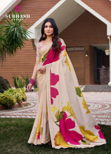 Subhash Sarees Dilnaaz Moss Chiffon Printed Saree Collection - Soft Lightweight Designer Sarees - Single Pcs Available - M.R. Saree Emporium