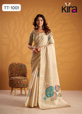Kira Kasheeda Silk Saree TT-1001 - Pure Tussar Silk Designer Saree with Blouse - M.R. Saree Emporium