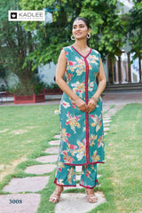 Kadlee Saavi Vol 2 Rayon Printed Kurti Set - Sleeveless Designer Top Bottom Set - Daily Wear Ethnic - M.R. Saree Emporium