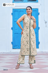 Kadlee Saavi Vol 2 Rayon Printed Kurti Set - Sleeveless Designer Top Bottom Set - Daily Wear Ethnic - M.R. Saree Emporium