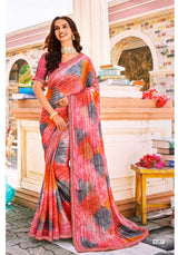 Adventure-2 Geometric Printed Saree with Elegant Zari Border, Stylish Motif Work & Beautiful Designer Pallu for Festive and Party Wear