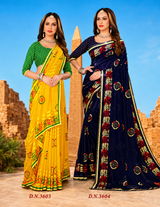 EkStree - Madona Georgette Printed Saree 8 Pcs Set With Fancy Blouse - Casual & Festival Wear - M.R. Saree Emporium